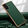 Samsung Galaxy S21 Ultra Cover Litchimønster Pletteret Kant Grøn