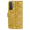 Samsung Galaxy S22 Etui Krokodillemønster Glitter Guld