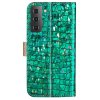 Samsung Galaxy S22 Plus Etui Krokodillemønster Glitter Grøn