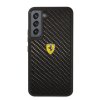 Samsung Galaxy S22 Plus Cover Real Carbon Metal Logo Sort