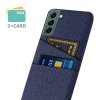 Samsung Galaxy S22 Plus Cover Kortholder til to kort Stof Blå