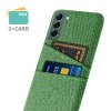 Samsung Galaxy S22 Plus Cover Kortholder til to kort Stof Grøn
