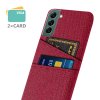 Samsung Galaxy S22 Plus Cover Kortholder til to kort Stof Rød