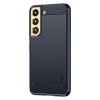 Samsung Galaxy S22 Cover Børstet Karbonfibertekstur Blå