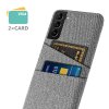 Samsung Galaxy S22 Cover Kortholder til to kort Stof Lysegrå