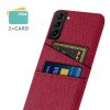 Samsung Galaxy S22 Cover Kortholder til to kort Stof Rød