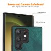 Samsung Galaxy S23 Ultra Cover med Skærmbeskyttelse Lædertekstur Grøn