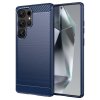 Samsung Galaxy S25 Ultra Cover Børstet Karbonfibertekstur Blå
