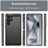 Samsung Galaxy S25 Ultra Cover Børstet Karbonfibertekstur Sort