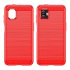 Samsung Galaxy Xcover 6 Pro Cover Børstet Karbonfibertekstur Rød