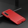 Sony Xperia 10 V Cover Børstet Karbonfibertekstur Rød