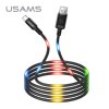 USB till Type-C Kabel 1m med LED-lampor Svart