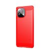 Xiaomi Mi 11 Cover Børstet Karbonfibertekstur Rød