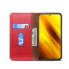 Xiaomi Poco X3 NFC Etui Retro Lædertekstur Sömnad Rød