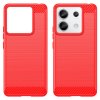 Xiaomi Redmi Note 13 Pro 5G Cover Børstet Karbonfibertekstur Rød