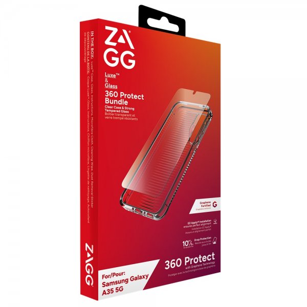 Samsung Galaxy A35 Cover med Skærmbeskytter Luxe & Glass 360 Protect Bundle