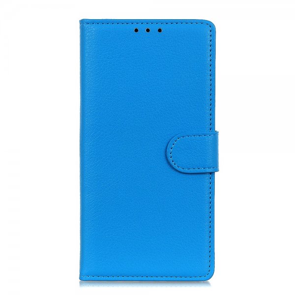 Samsung Galaxy A50 Plånboksetui Litchi PU-læder Blå