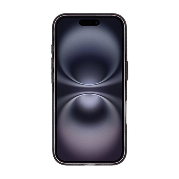 iPhone 16 Cover Kulfibermønster MagSafe Sort