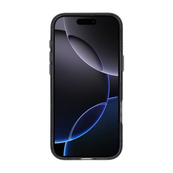 iPhone 16 Pro Max Cover Kulfibermønster MagSafe Sort