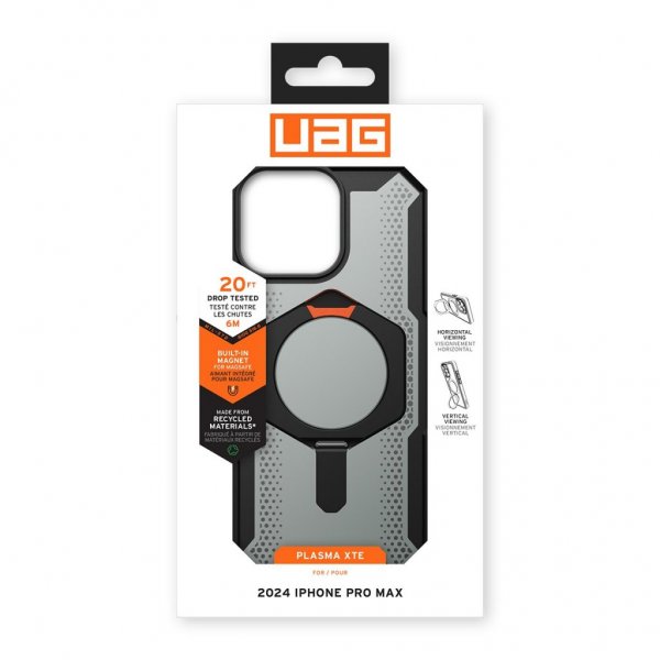 iPhone 16 Pro Max Cover Plasma XTE MagSafe Sort Orange