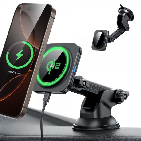 Bilholder Qi2 Dashboard Wireless Car Charger HaloLock Sort
