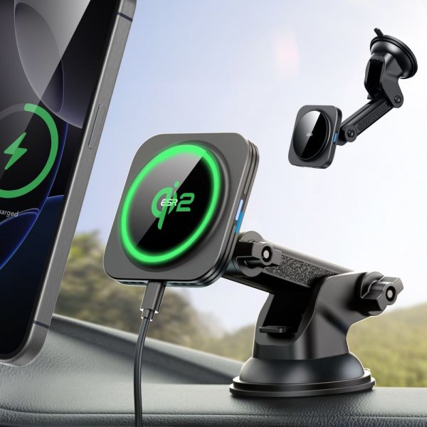 Bilholder Qi2 Dashboard Wireless Car Charger HaloLock Sort