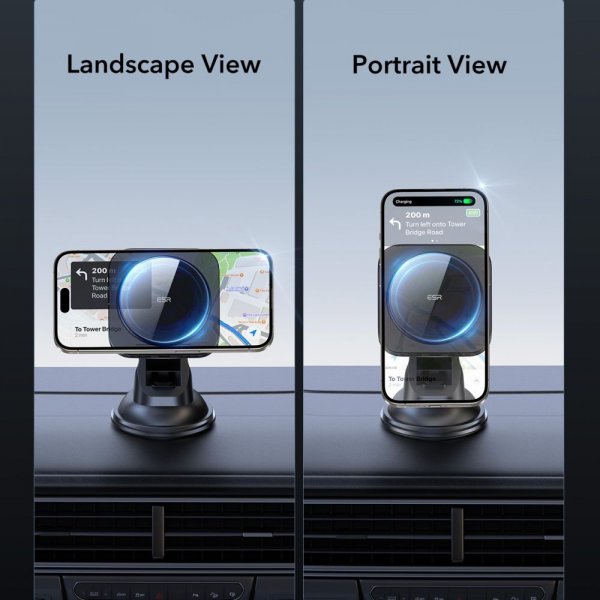 Bilholder Qi2 Dashboard Wireless Car Charger HaloLock Sort