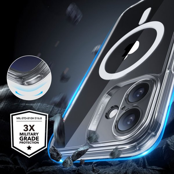 iPhone 16 Cover og Skærmbeskytter Classic Hybrid Pro Set Transparent