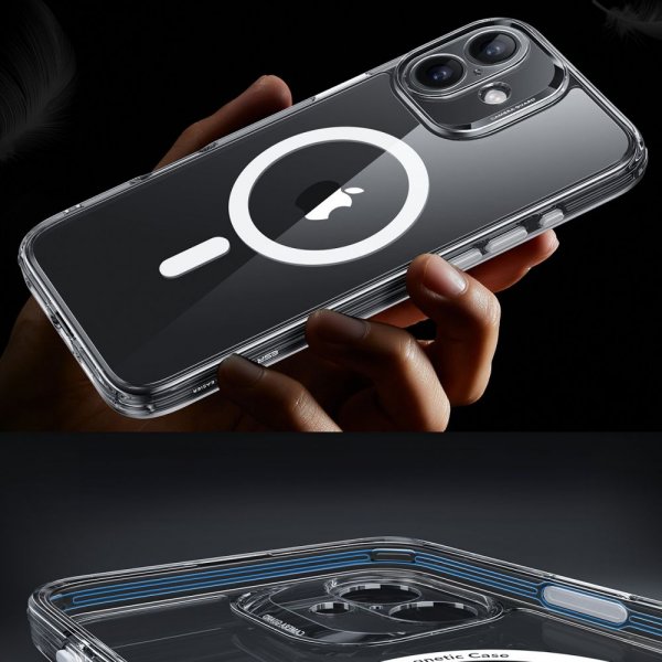 iPhone 16 Cover og Skærmbeskytter Classic Hybrid Pro Set Transparent