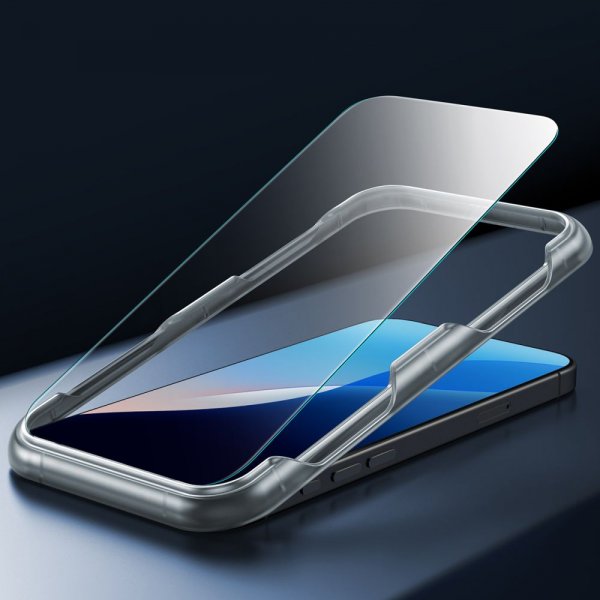 iPhone 16 Cover og Skærmbeskytter Classic Hybrid Pro Set Transparent