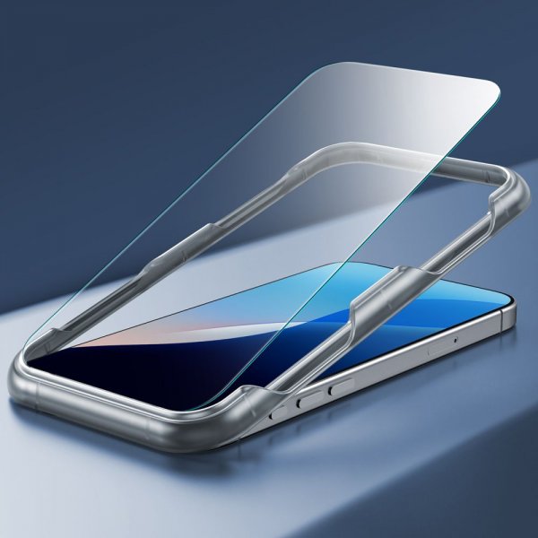 iPhone 16 Pro Max Cover og Skærmbeskytter Classic Hybrid Pro Set Lyserød