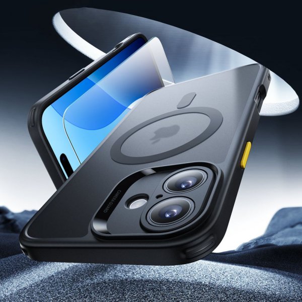 iPhone 16 Cover og Skærmbeskytter Classic Hybrid Pro Set Sort