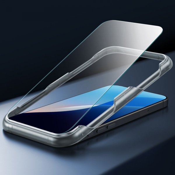 iPhone 16 Cover og Skærmbeskytter Classic Hybrid Pro Set Sort