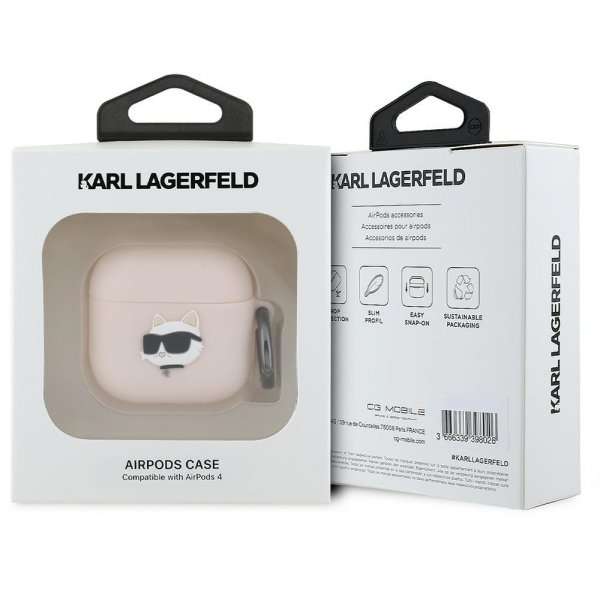 AirPods 4 Cover Choupette 3D Lyserød