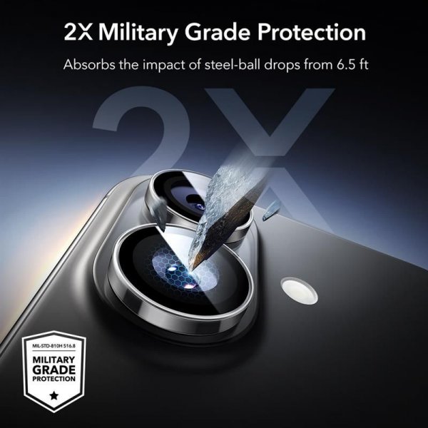 iPhone 16/iPhone 16 Plus/iPhone 17 Kamerabeskytter Armorite Transparent