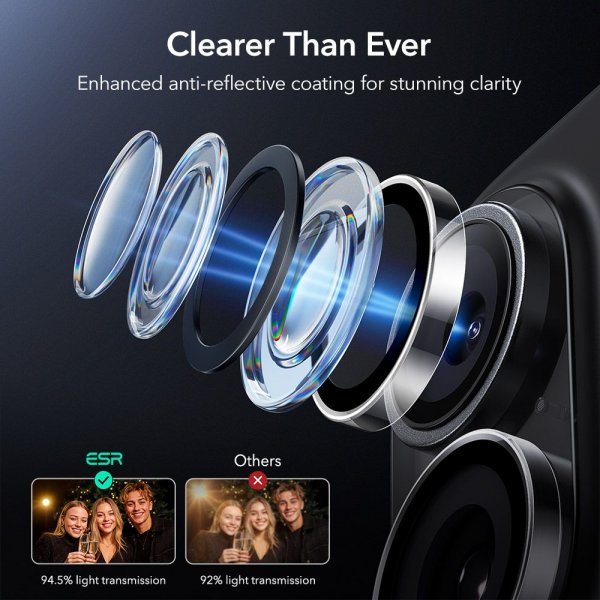 iPhone 16/iPhone 16 Plus/iPhone 17 Kamerabeskytter Armorite Transparent