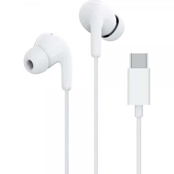 Kablede USB-C Høretelefoner Type-C Earphones Hvid