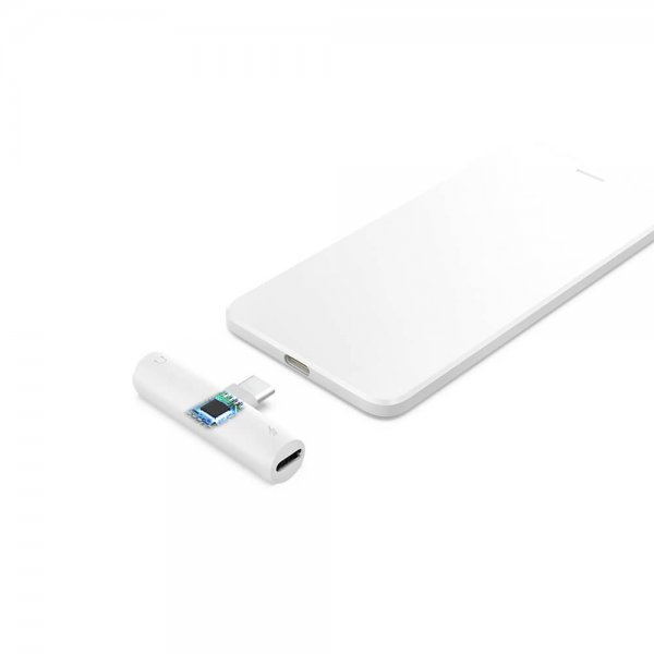 Lyd Adapter 2xUSB-C Hvid