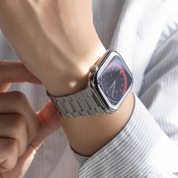 Apple Watch 44/45/46mm/Ultra 49mm Armbånd Metal One Air Sølv