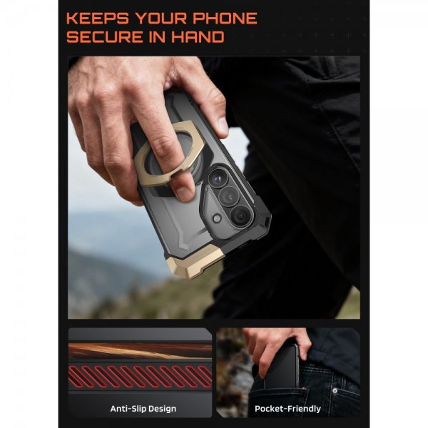 Samsung Galaxy S26 Cover UB Grip MagSafe Sort Guld