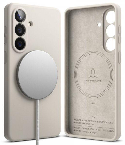 Samsung Galaxy S26 Cover Silicone Magnetic Beige