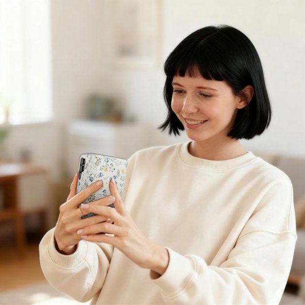 Samsung Galaxy A57 Etui Wallet Blomstermønster