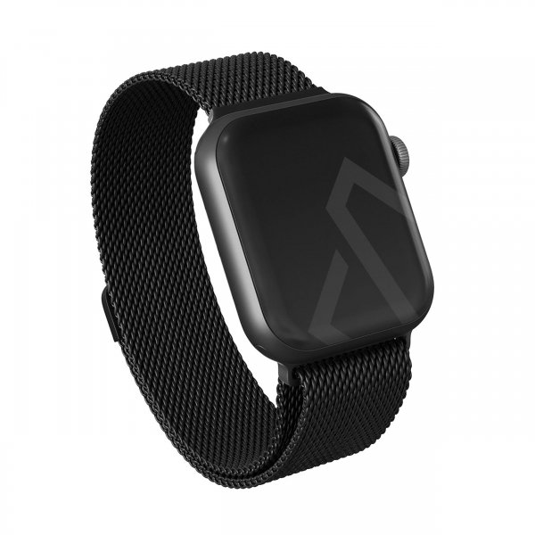 Apple Watch 44/45/46mm/Ultra 49mm Armbånd Metal Mesh Sort