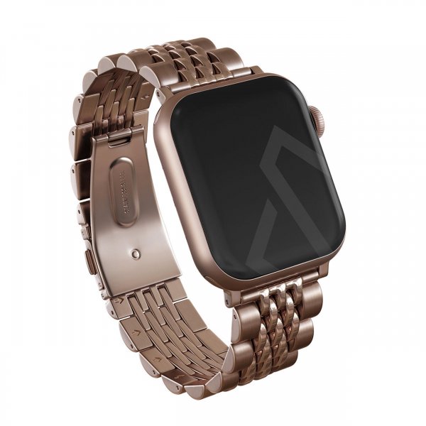 Apple Watch 44/45/46mm/Ultra 49mm Armbånd Metal Roseguld