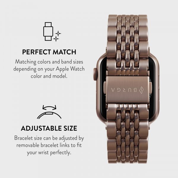Apple Watch 44/45/46mm/Ultra 49mm Armbånd Metal Roseguld