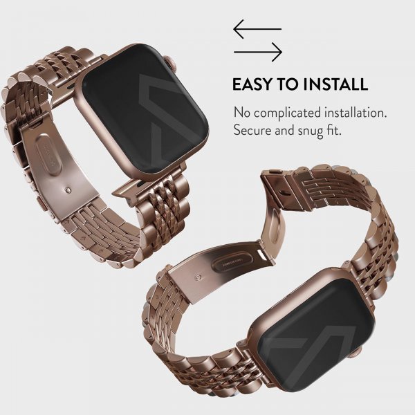 Apple Watch 44/45/46mm/Ultra 49mm Armbånd Metal Roseguld