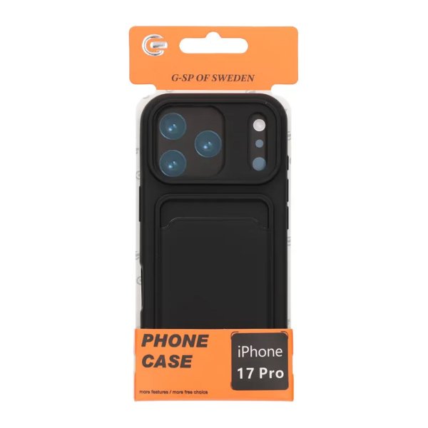 iPhone 17 Pro Cover Kortholder Sort