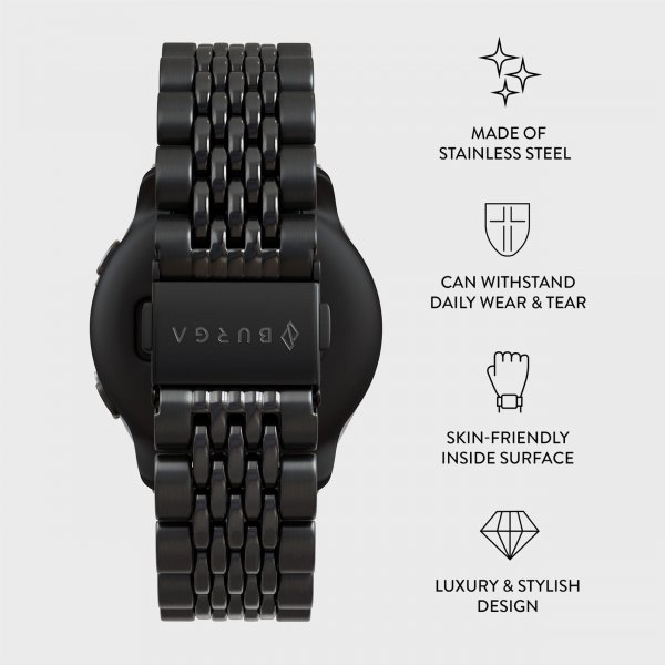 Samsung Galaxy Watch 22mm Armbånd Metal Sort