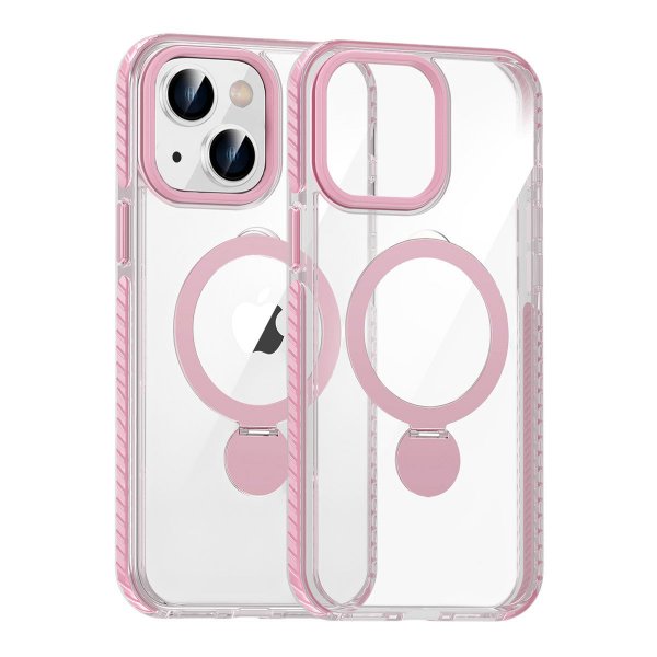 iPhone 13/iPhone 14 Cover Ring Stand MagSafe Lyserød
