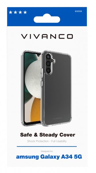Samsung Galaxy A34 5G Cover Safe & Steady Transparent